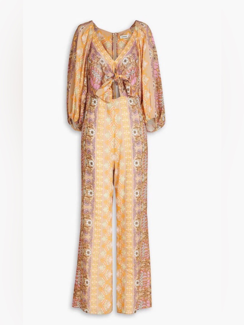 NWT SANDRO Dieppe Floral Linen Blend Jumpsuit 34 US 2 - Picture 2 of 16